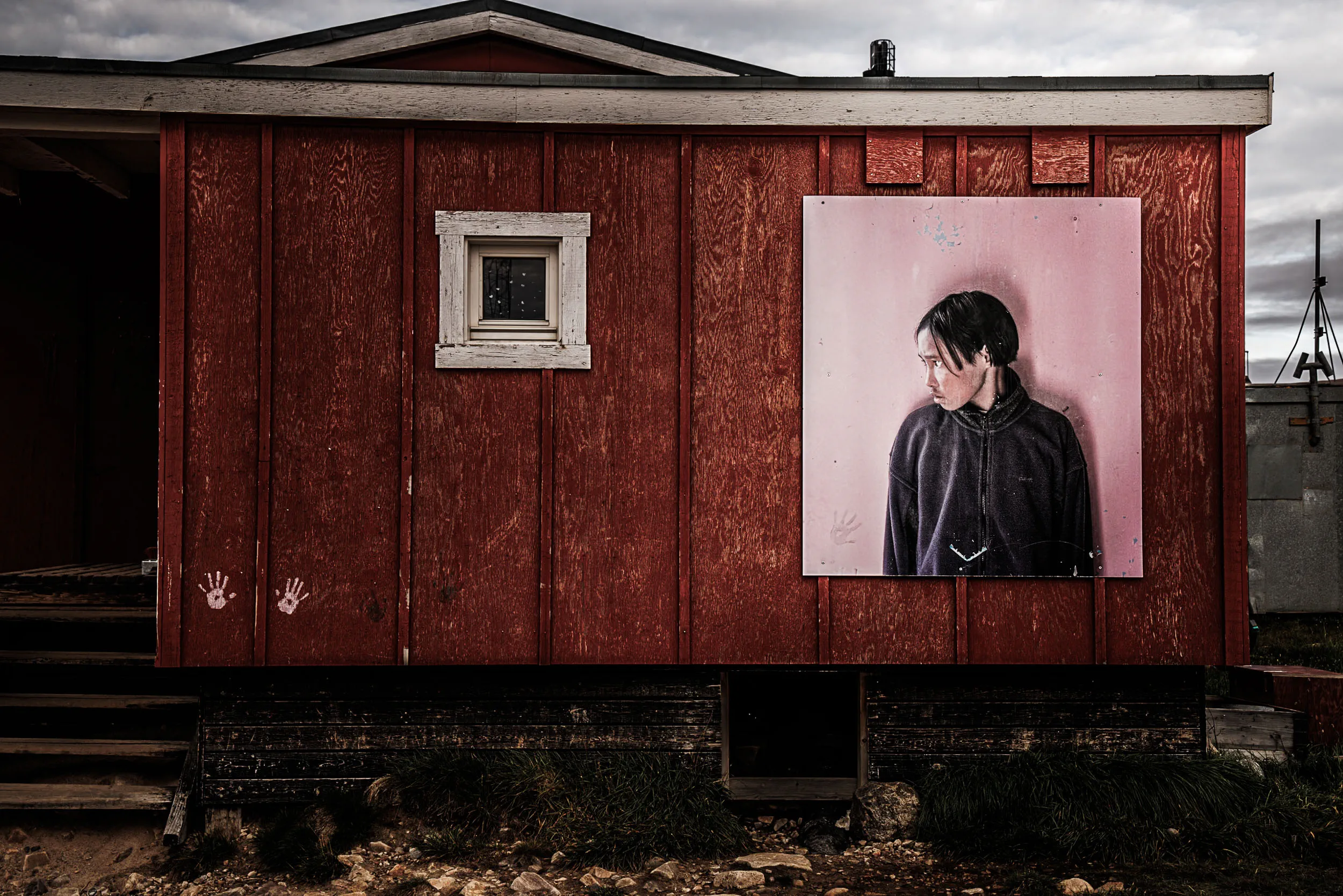 Portrait on Red Timber