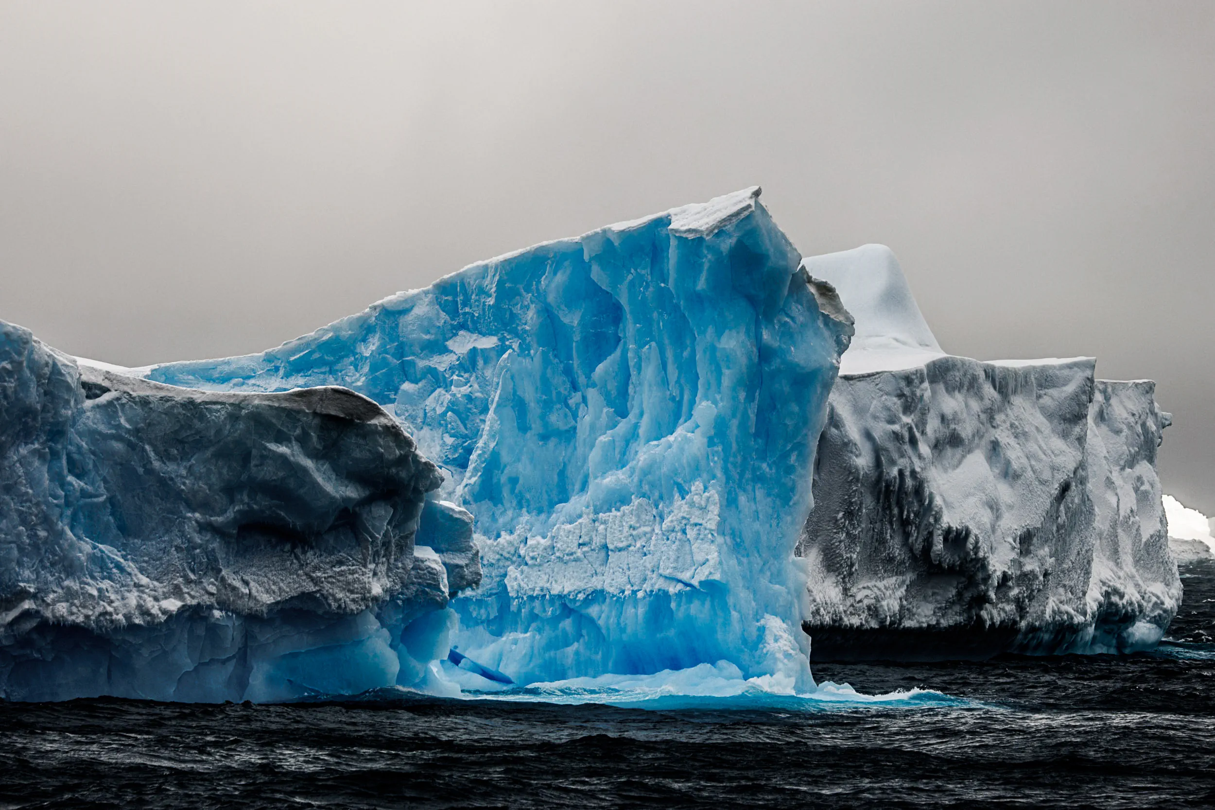 Twin Peaks in the Fog · Antarctic Sound, Antarctica