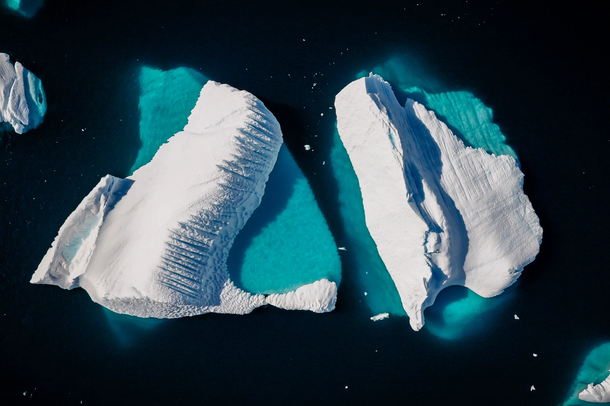 Iceberg Fragments, Aerial · Cuverville, Antarctica