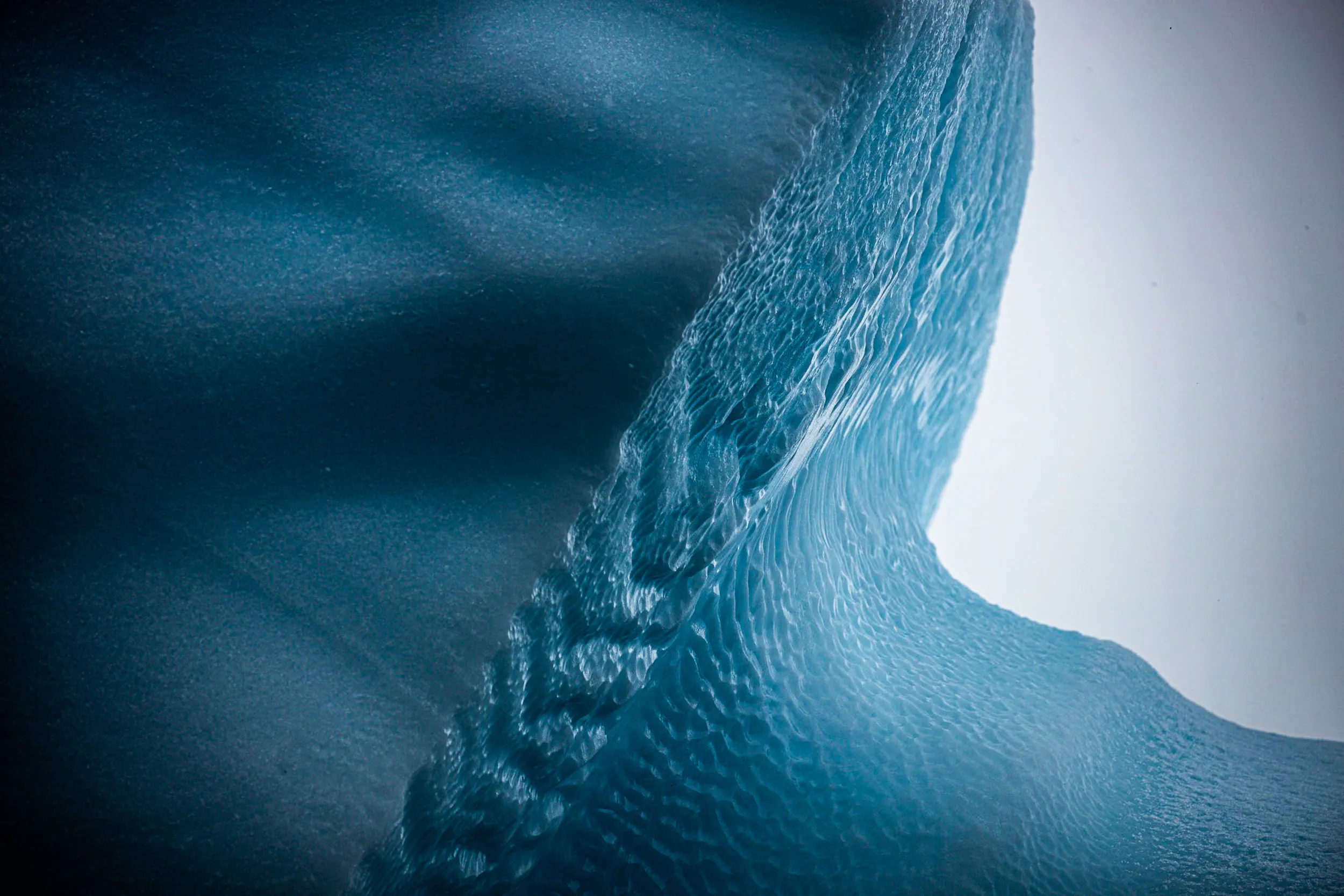 Where Shadow Meets Sunlit Ice · Foyn Harbour, Antarctica