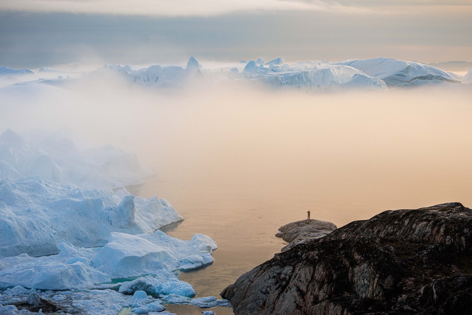 One Figure, an Ocean of Ice · Ilulissat, Greenland
