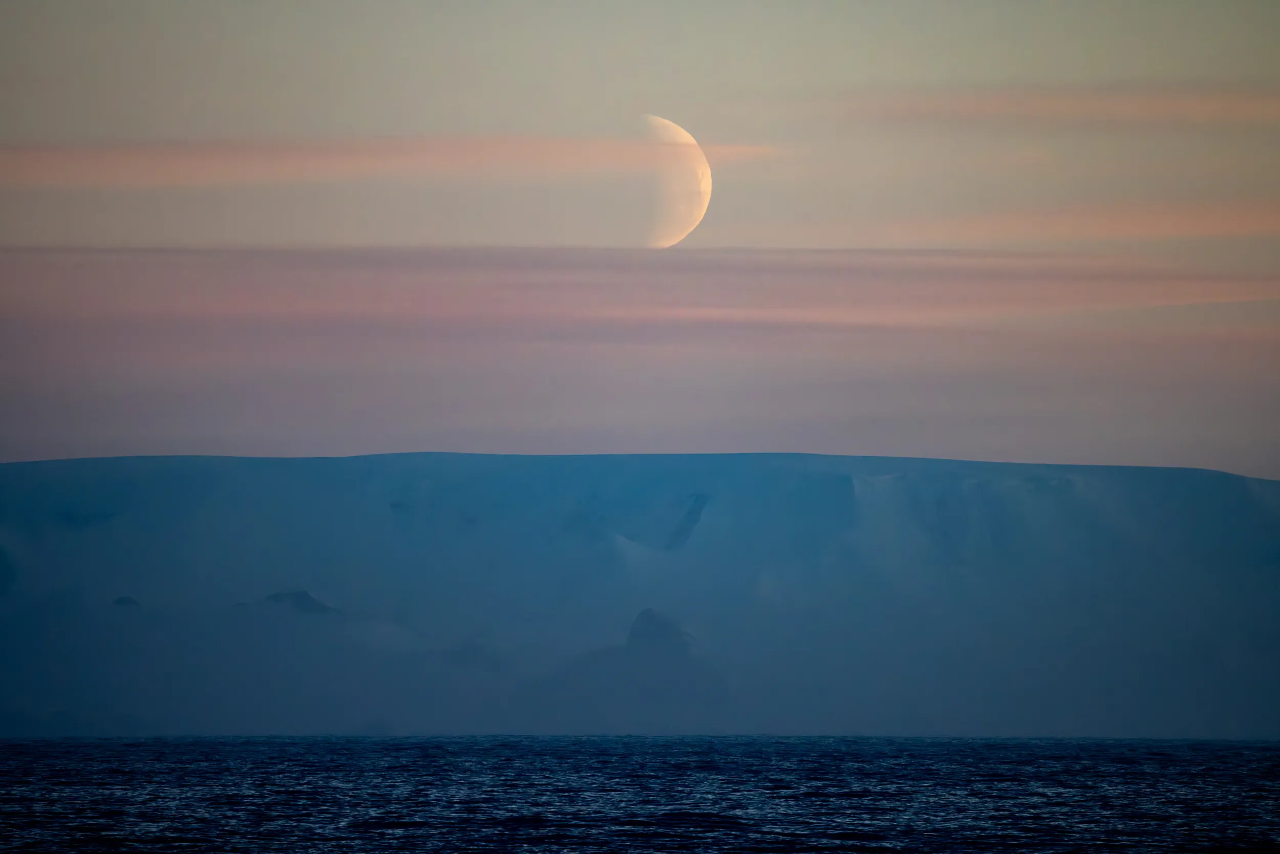 Moonrise Over the Shelf · Antarctica